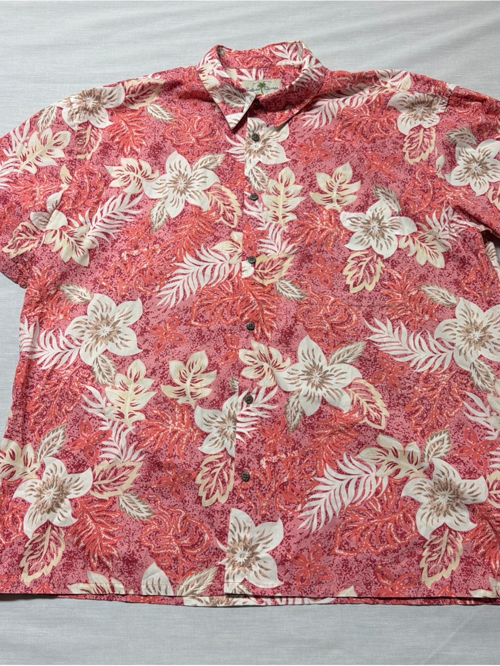 Vintage Island Shores Men's XXL Hawaiian Hibiscus Shirt Pink Tropical Floral